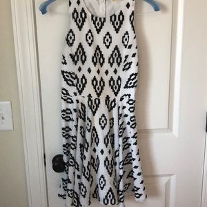 White and black skater dress